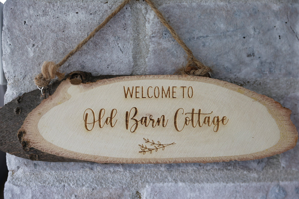 Personalised Log Welcome Sign
