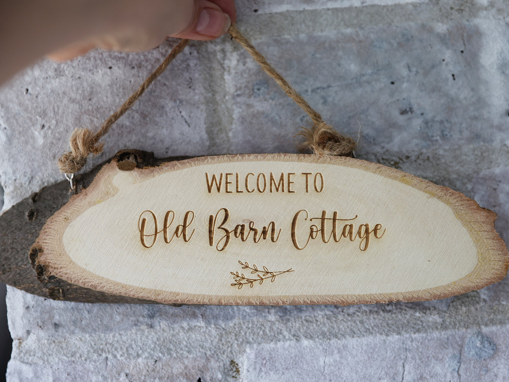 
                  
                    Personalised Log Welcome Sign
                  
                