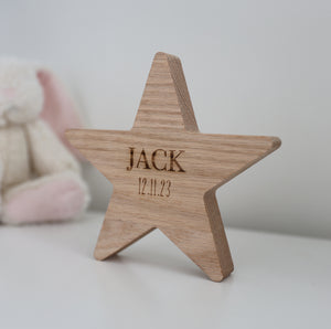 
                  
                    Personalised Solid Oak Wooden Star
                  
                