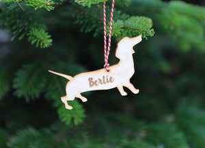 
                  
                    Personalised Daschund Dog Christmas Decoration - Wooden
                  
                