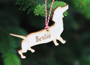 
                  
                    Personalised Daschund Dog Christmas Decoration - Wooden
                  
                