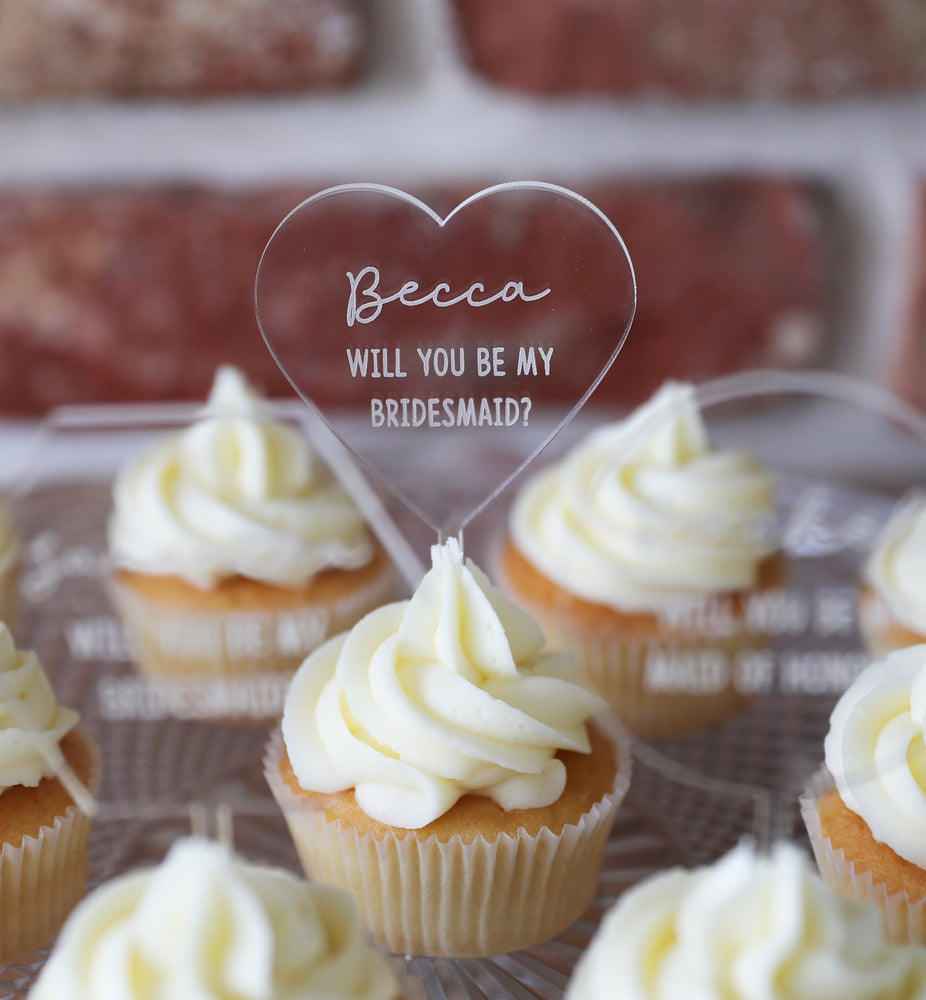 
                  
                    Personalised Bridesmaid Cupcake Topper - Clear Acrylic
                  
                