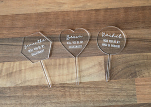 
                  
                    Personalised Bridesmaid Cupcake Topper - Clear Acrylic
                  
                