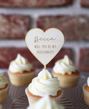 
                  
                    Personalised Bridesmaid Cupcake Topper - Wooden
                  
                