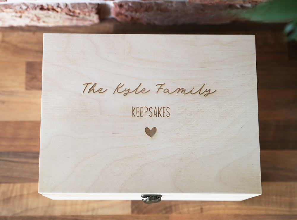 Personalised Family Keepsake Box - Wooden