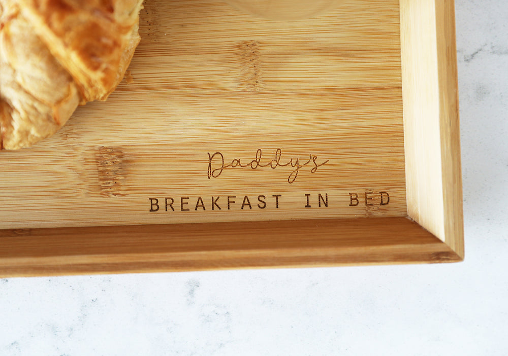 Personalised Breakfast in Bed Tray - Bamboo