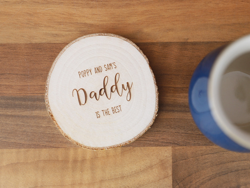 
                  
                    Personalised "Best Daddy" Coaster - Wooden Log Slice
                  
                