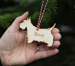 
                  
                    Personalised Scottish Terrier Dog Christmas Decoration - Wooden
                  
                