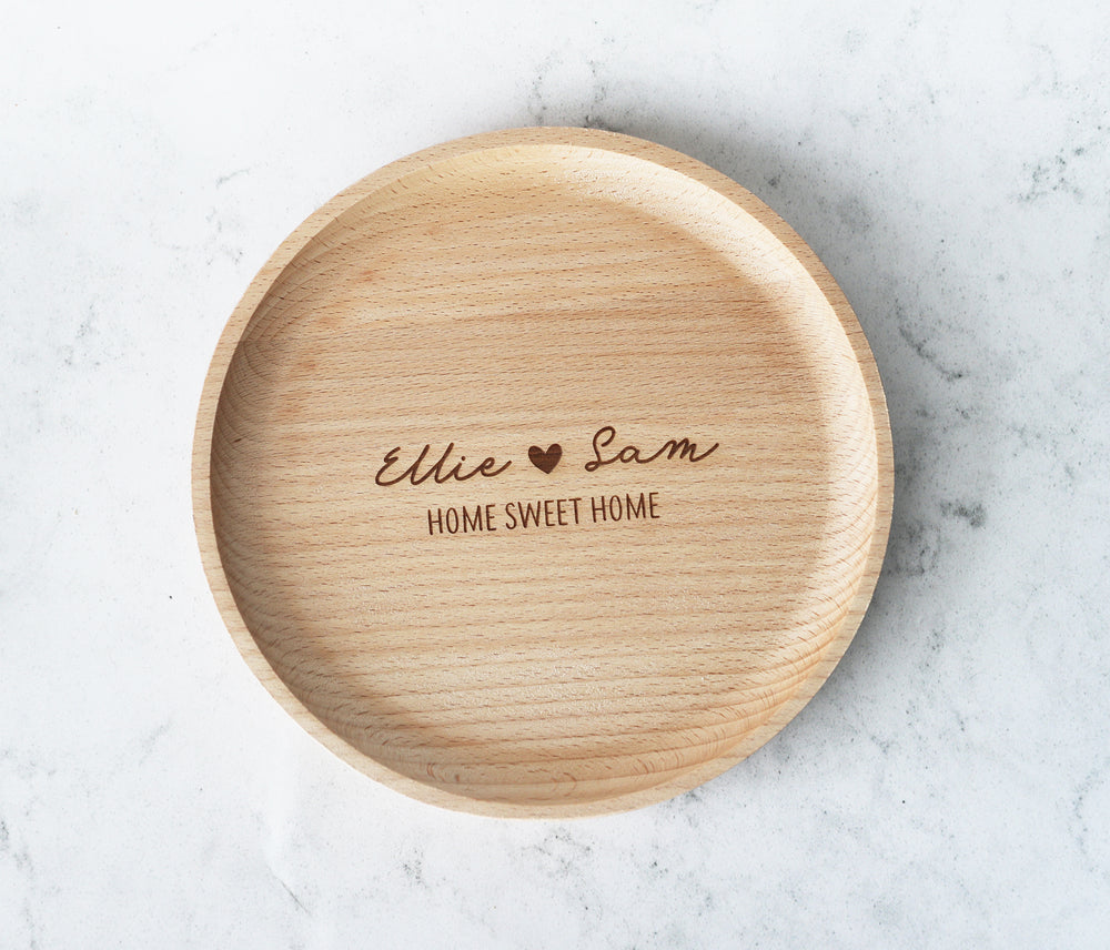 
                  
                    Personalised Round Wooden Coin Tray
                  
                