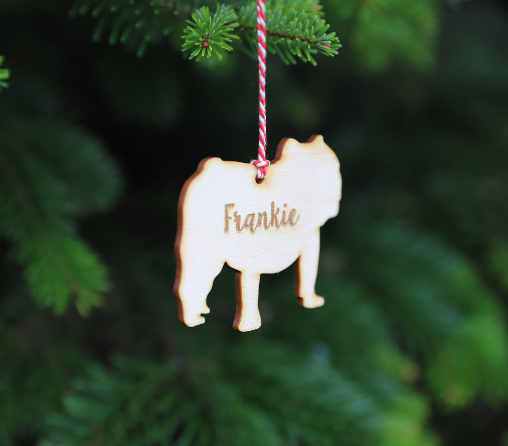 
                  
                    Personalised Bulldog Dog Christmas Decoration - Wooden
                  
                