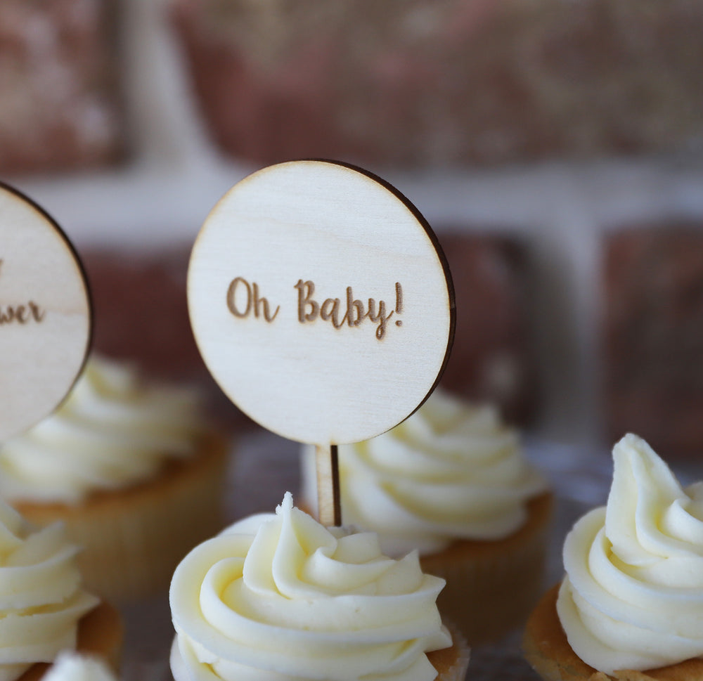 
                  
                    Personalised Baby Shower Cupcake Topper - Wooden
                  
                