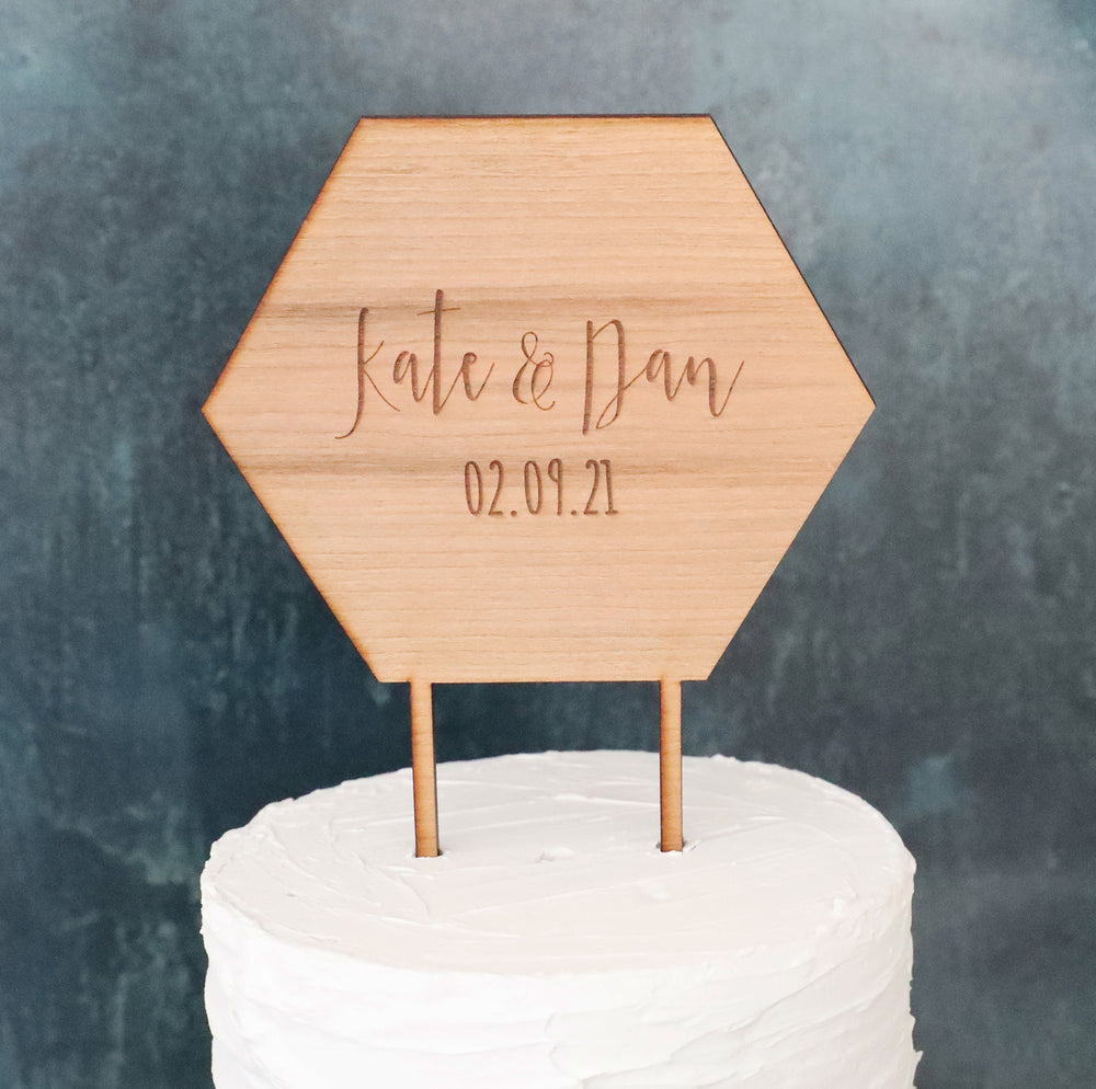 
                  
                    Personalised Geometric Wedding Cake Topper
                  
                