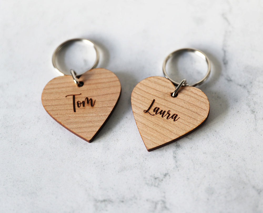
                  
                    Personalised Wooden Heart Keyring
                  
                