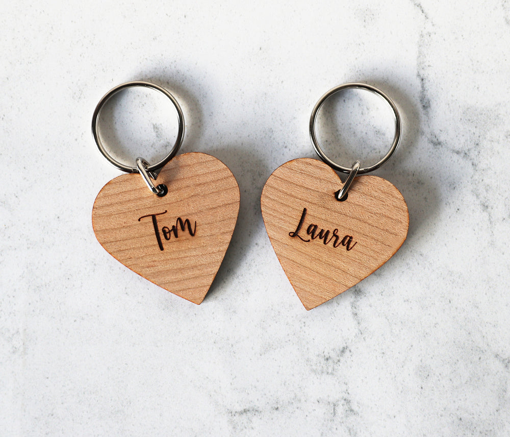 
                  
                    Personalised Wooden Heart Keyring
                  
                