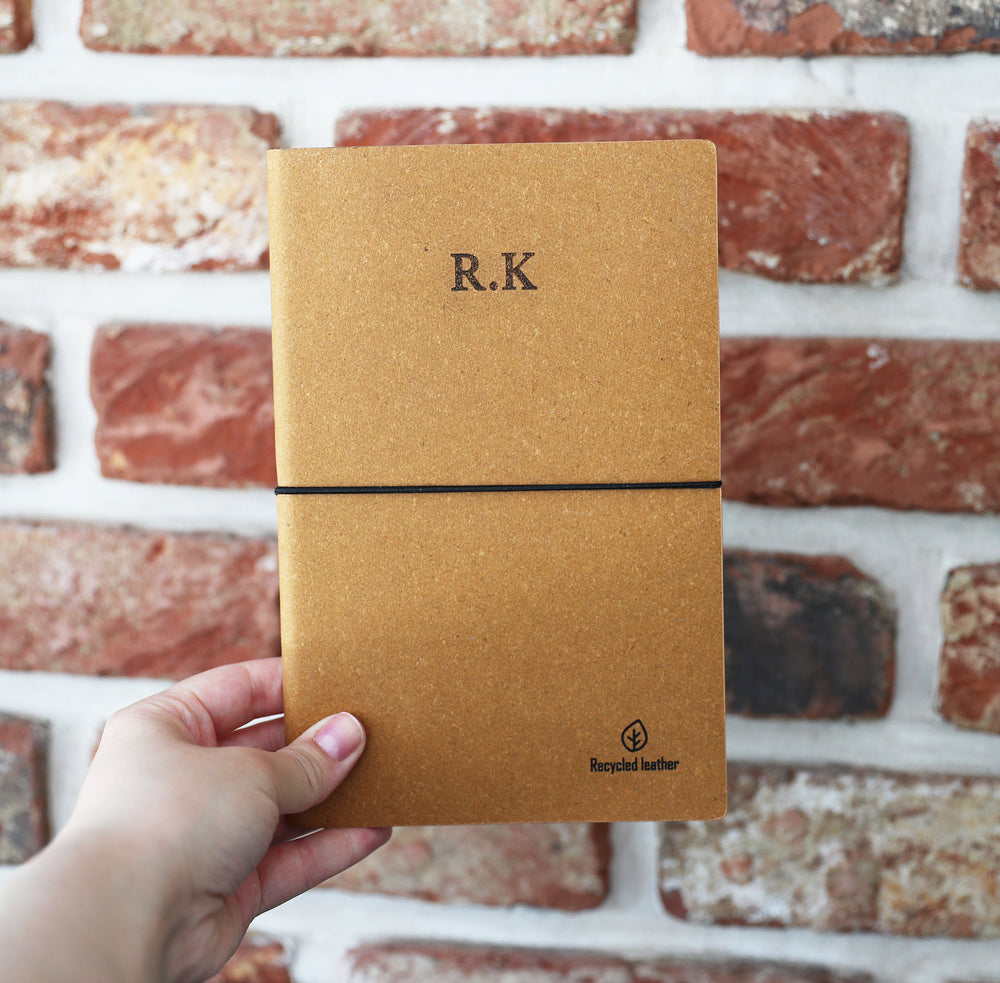 Personalised Recycled Leather Notebook