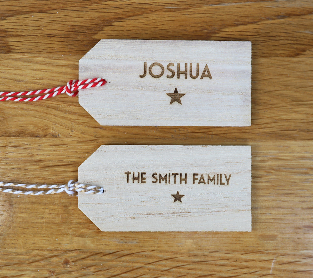 Personalised Christmas Gift Tag - Wooden
