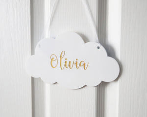 
                  
                    Personalised Cloud Sign Gold and White
                  
                