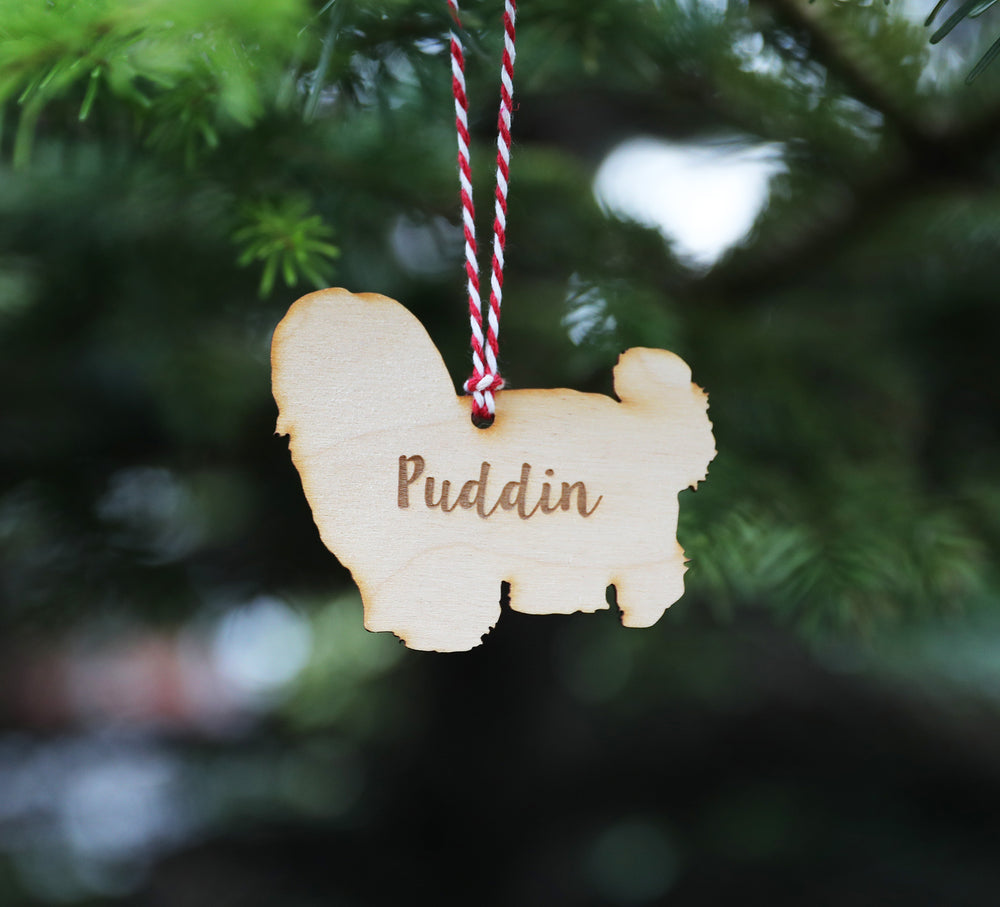 Personalised Shih Tzu Dog Christmas Decoration - Wooden