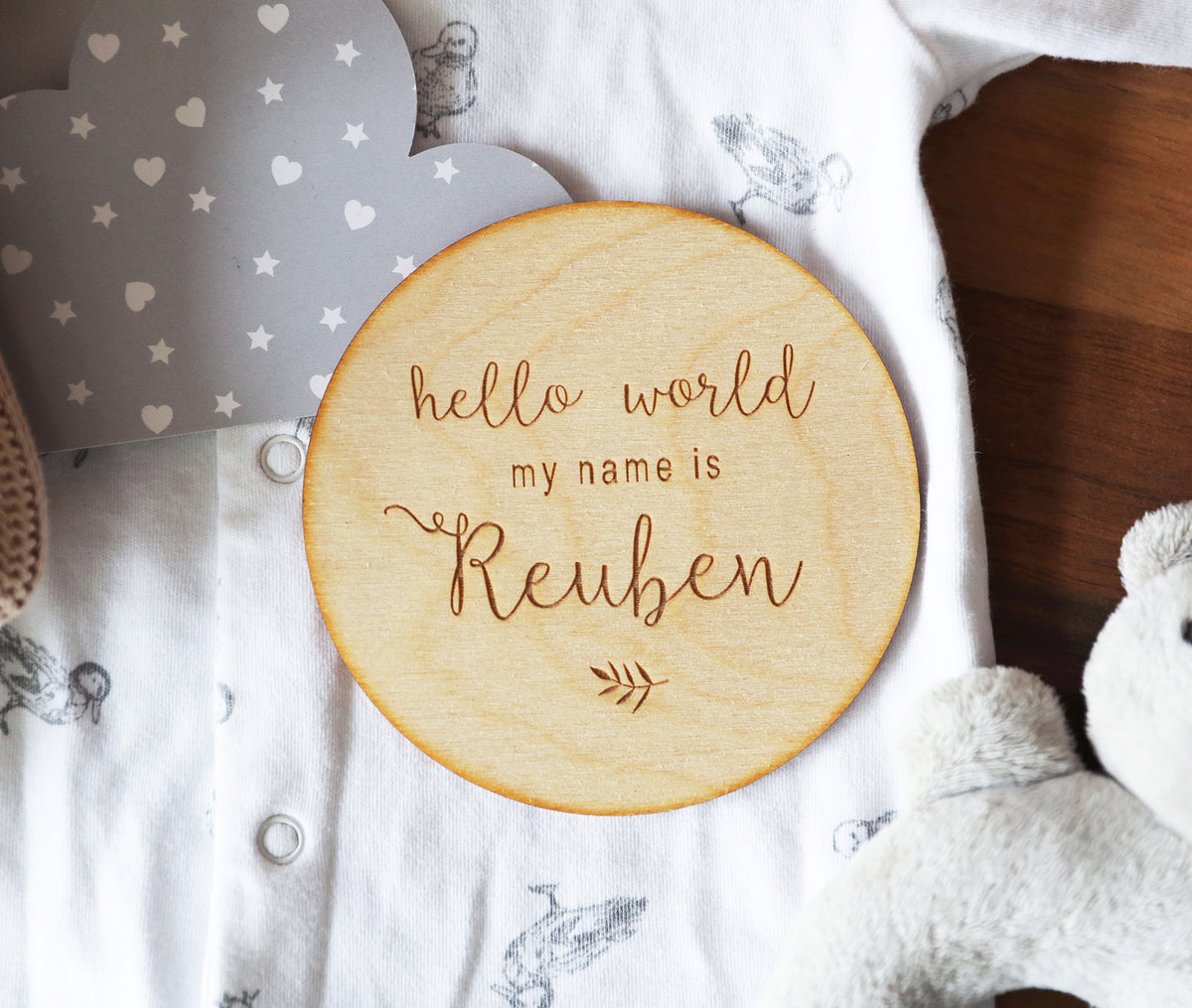 Personalised Leaf Baby Name Announcement | The Willow Workshop – The