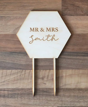 
                  
                    Personalised Geometric Mr & Mrs Cake Topper
                  
                