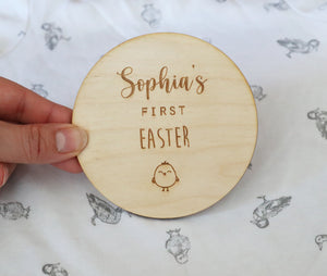 
                  
                    Personalised First Easter Wooden Disc
                  
                