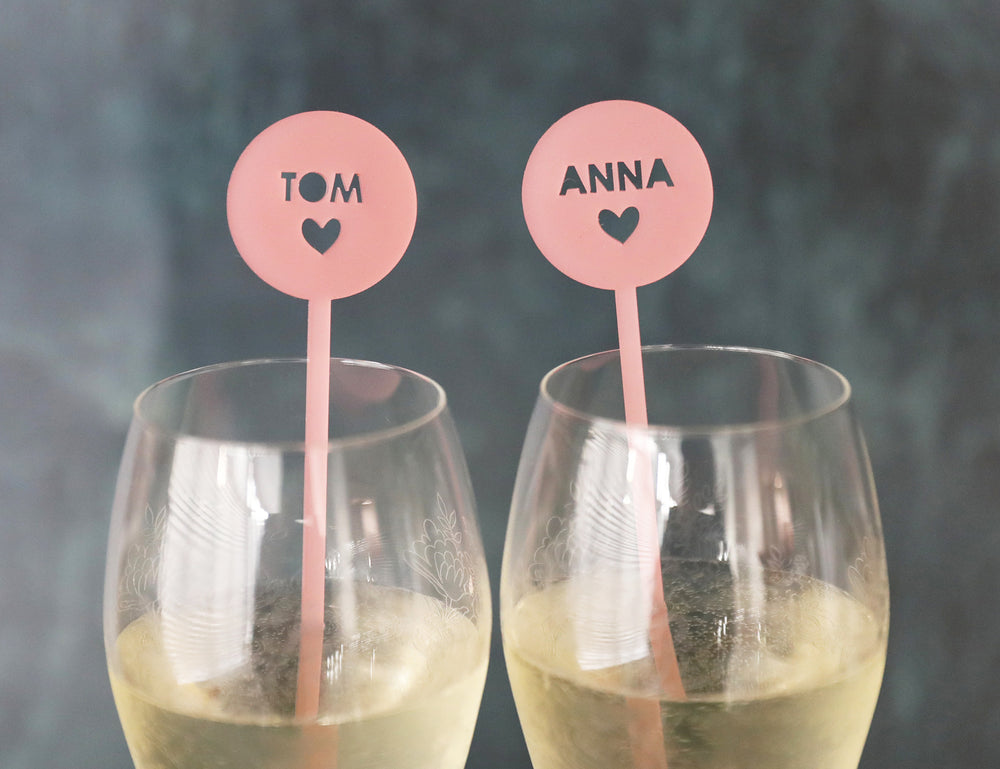 Personalised Couples Drink Stirrers