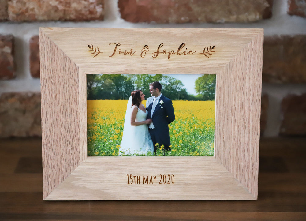 Personalised Wedding Picture Frame - Wooden