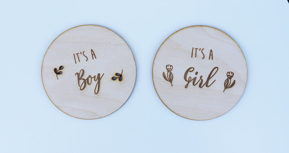 It's a Boy/Girl Gender Reveal Sign - Wooden