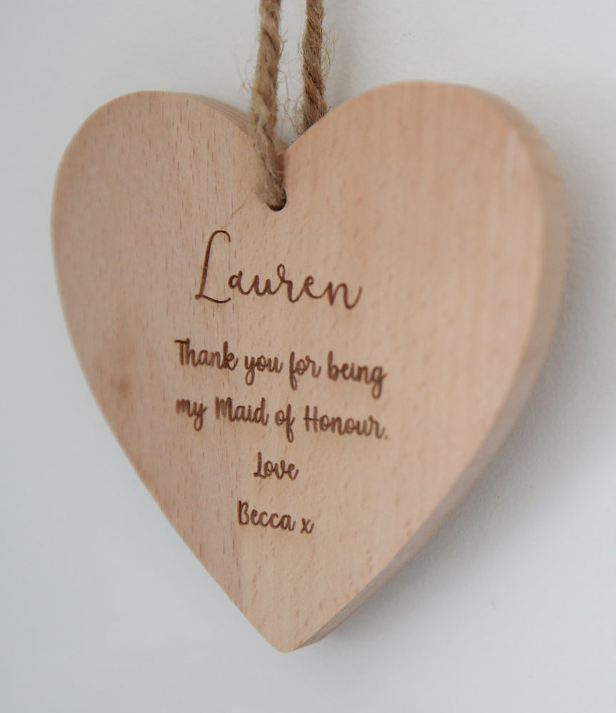 
                  
                    Personalised Wooden Heart Bridesmaid Gift
                  
                