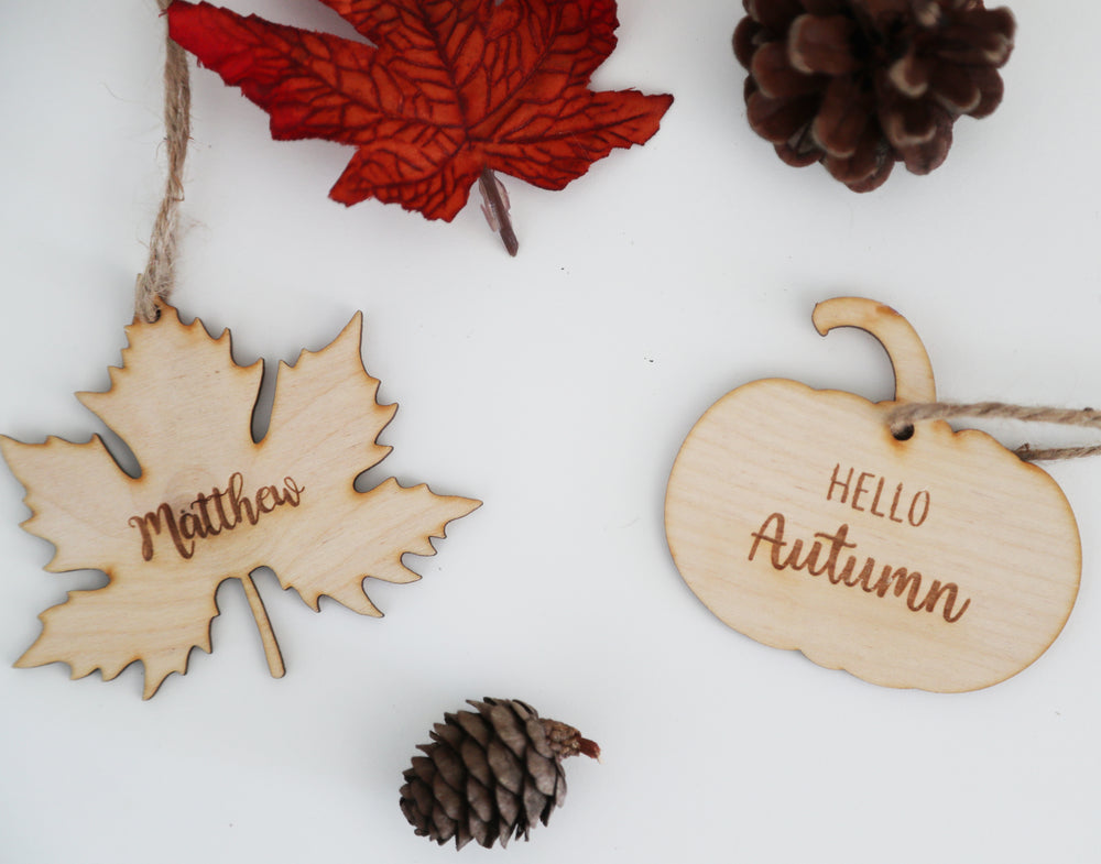 Personalised Wooden Leaf Decoration