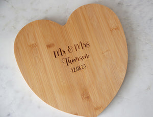
                  
                    Mr & Mrs Heart Shaped Chopping Board
                  
                