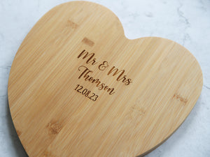 
                  
                    Mr & Mrs Heart Shaped Chopping Board
                  
                