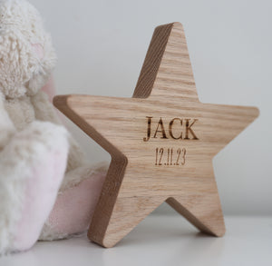 
                  
                    Personalised Solid Oak Wooden Star
                  
                