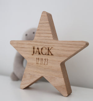 
                  
                    Personalised Solid Oak Wooden Star
                  
                