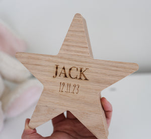
                  
                    Personalised Solid Oak Wooden Star
                  
                
