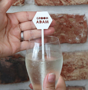 
                  
                    Personalised Bride and Groom Drink Stirrers
                  
                