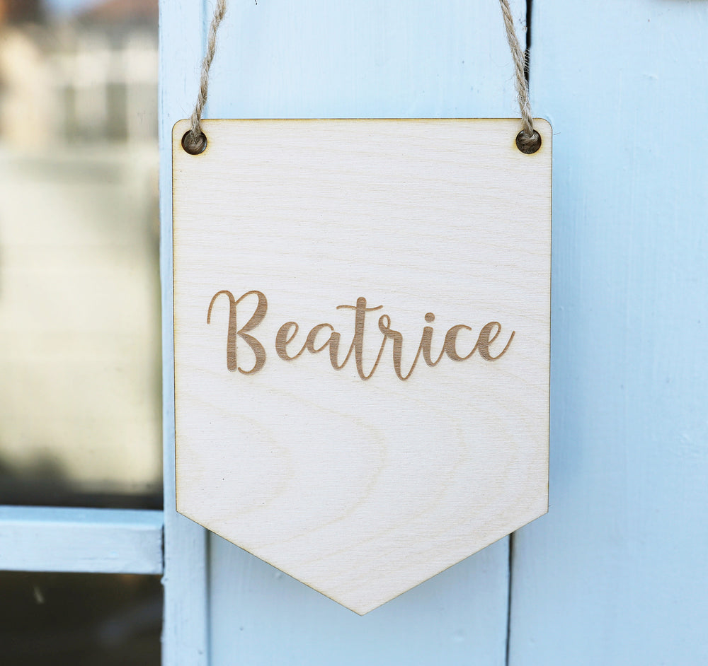 Personalised Flag Sign - Wooden