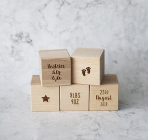 Personalised Wooden Baby Blocks – The Willow Workshop UK