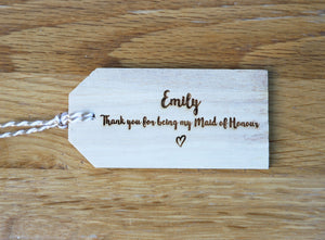 
                  
                    Personalised Bridesmaid Thank You Tag
                  
                