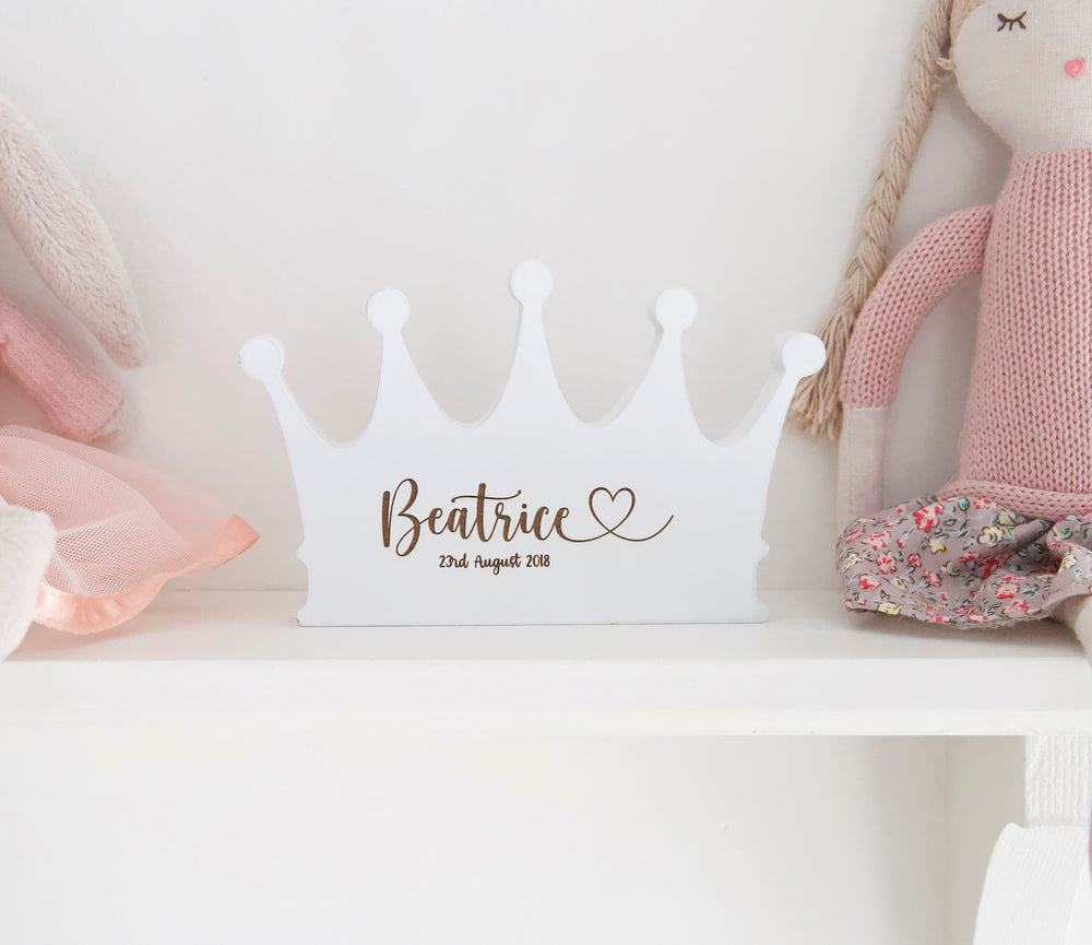 
                  
                    Personalised White Crown Plaque
                  
                
