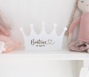 
                  
                    Personalised White Crown Plaque
                  
                