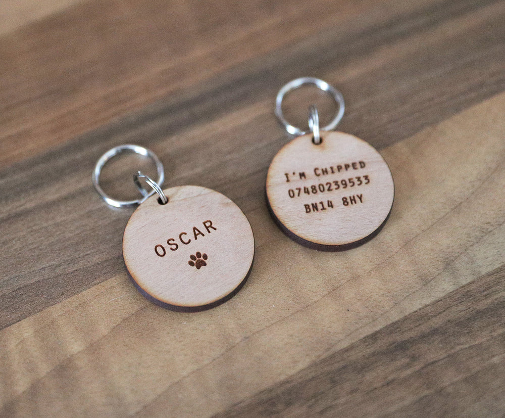 
                  
                    Personalised Circular Dog Tag - Wooden
                  
                