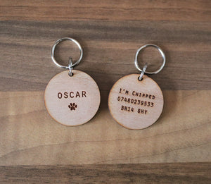 
                  
                    Personalised Circular Dog Tag - Wooden
                  
                