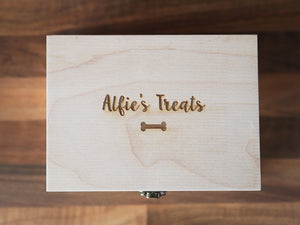 
                  
                    Personalised Pet Treat Box - Wooden
                  
                