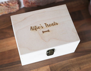 
                  
                    Personalised Pet Treat Box - Wooden
                  
                