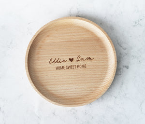 
                  
                    Personalised Round Wooden Coin Tray
                  
                