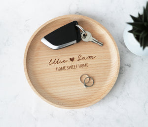 
                  
                    Personalised Round Wooden Coin Tray
                  
                