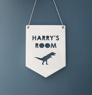 
                  
                    Personalised Dinosaur Flag Sign - Wooden
                  
                