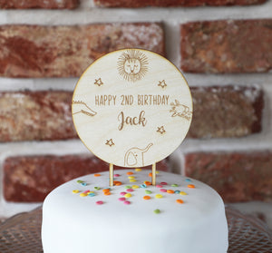 
                  
                    Personalised Safari Birthday Cake Topper - Wooden
                  
                
