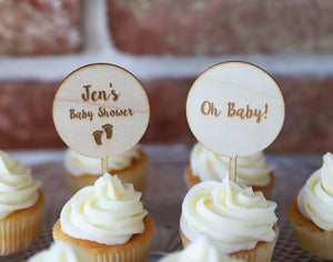 
                  
                    Personalised Baby Shower Cupcake Topper - Wooden
                  
                
